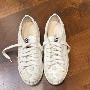Miu Miu White  Star Athletic Shoes